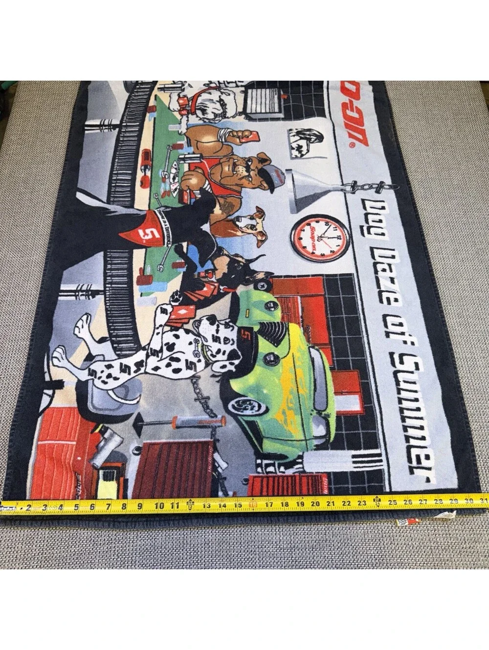 Snap On Tools Beach Towel Dog Daze of Summer Dogs Poker 60 x 32 Vintage